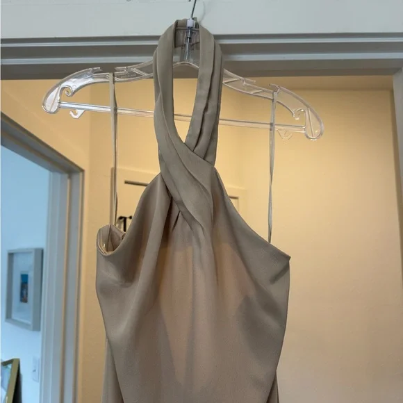 BHLDN Ruby Twist Halter Satin Gown - Picture 3 of 6